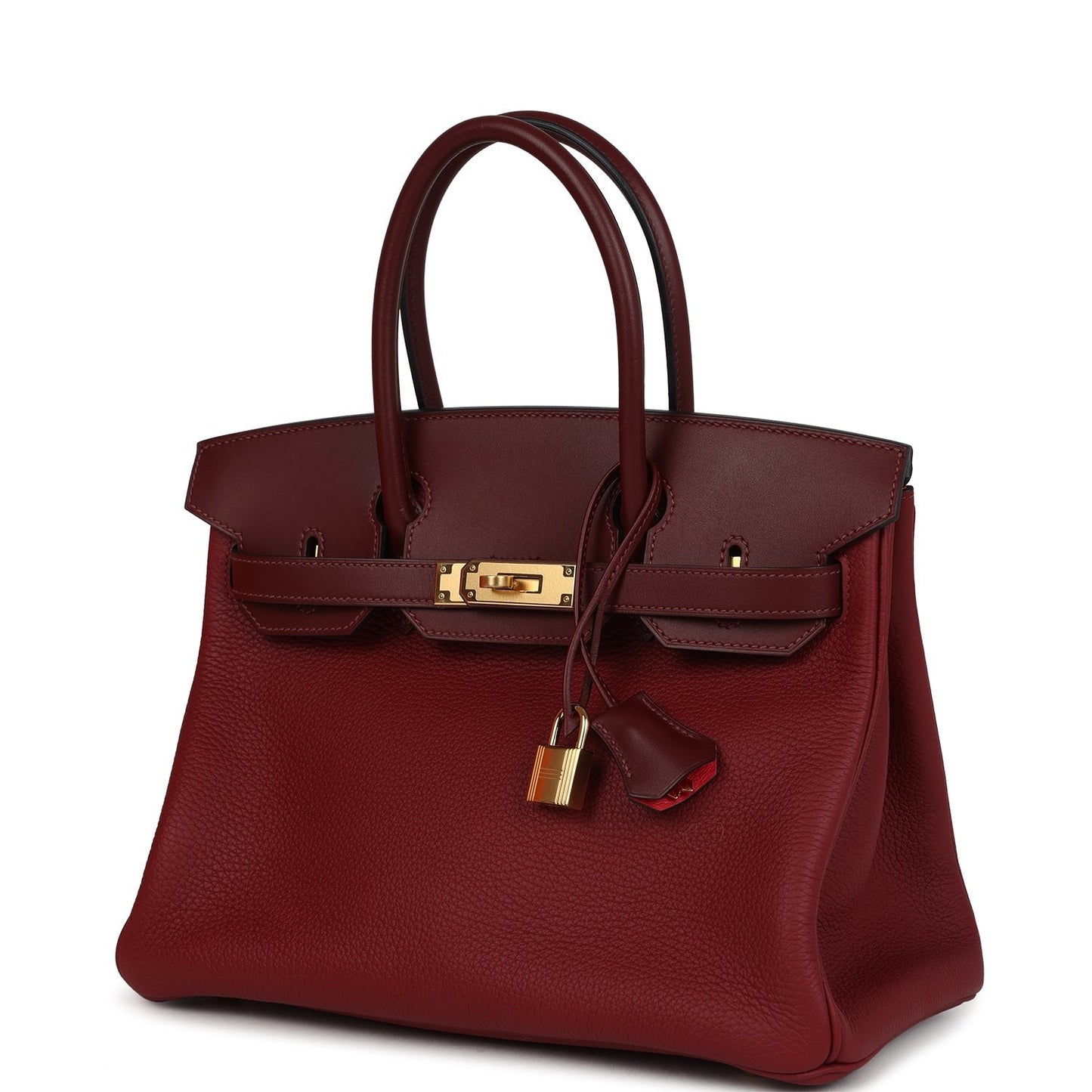 Birkin 30 Rouge H Verso Sombrero and Clemence Touch Gold Hardware