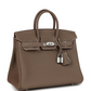 Birkins 25 Etoupe Togo Palladium Hardware