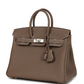 Birkins 25 Etoupe Togo Palladium Hardware