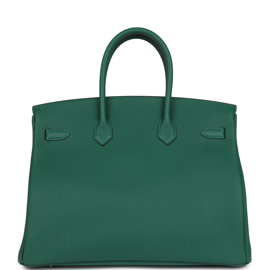 Birkin 35 Vert Moyen Togo Palladium Hardware
