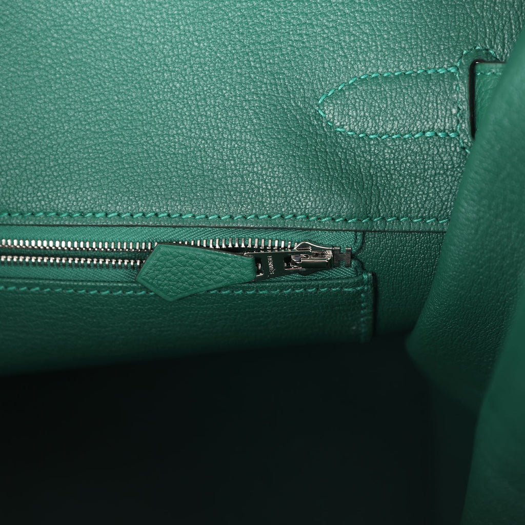 Birkin 35 Vert Moyen Togo Palladium Hardware