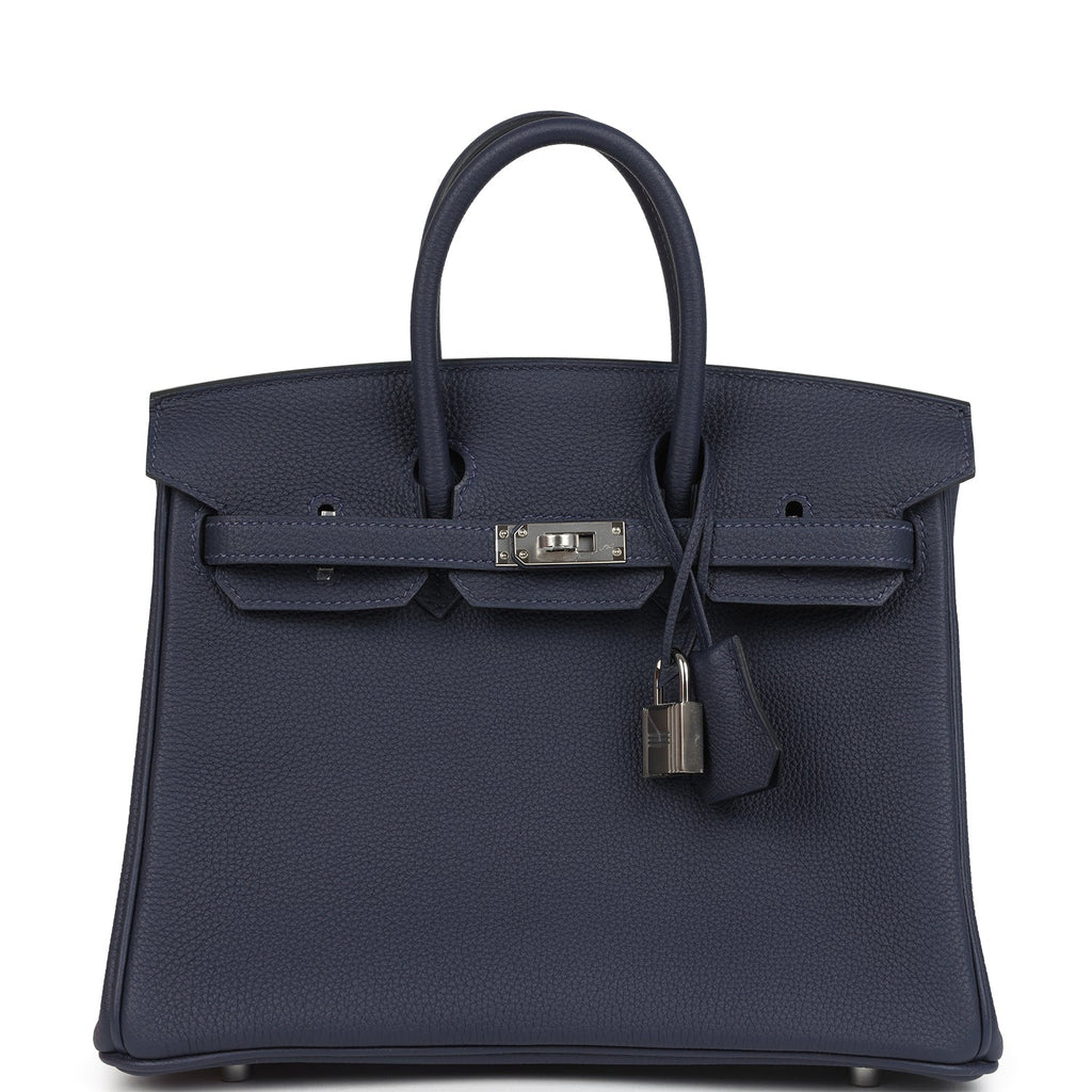 Birkins 25 Bleu Nuit Togo Palladium Hardware