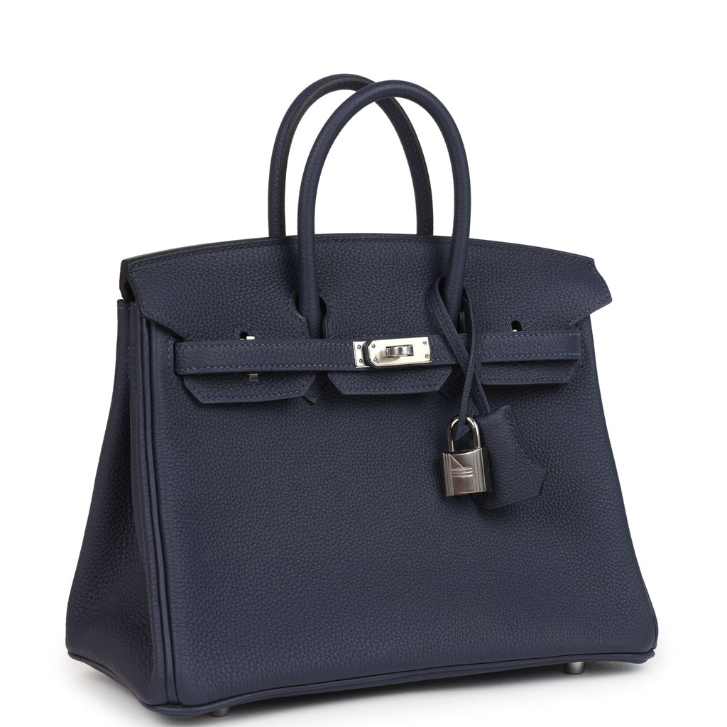 Birkins 25 Bleu Nuit Togo Palladium Hardware