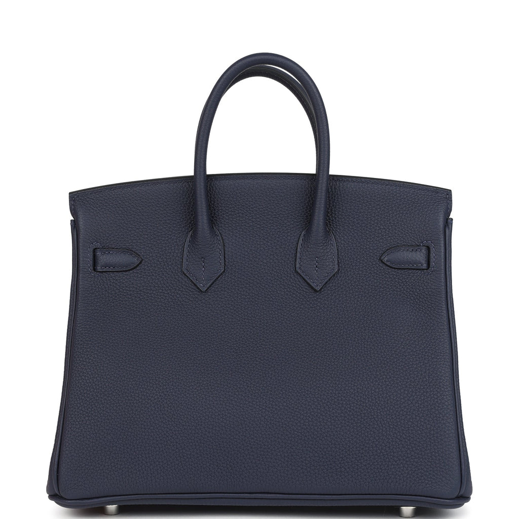 Birkins 25 Bleu Nuit Togo Palladium Hardware
