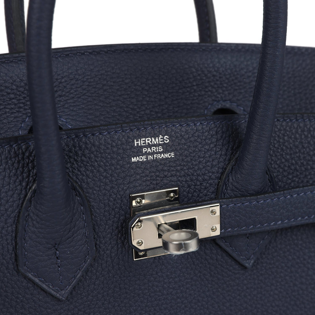 Birkins 25 Bleu Nuit Togo Palladium Hardware