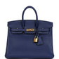 Birkins 25 Bleu Saphir Verso Novillo Gold Hardware