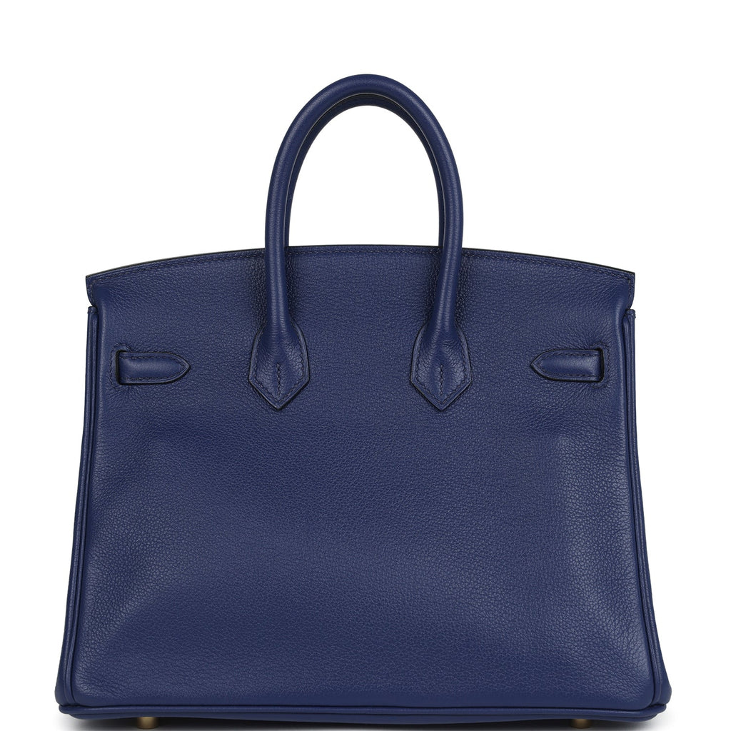 Birkins 25 Bleu Saphir Verso Novillo Gold Hardware