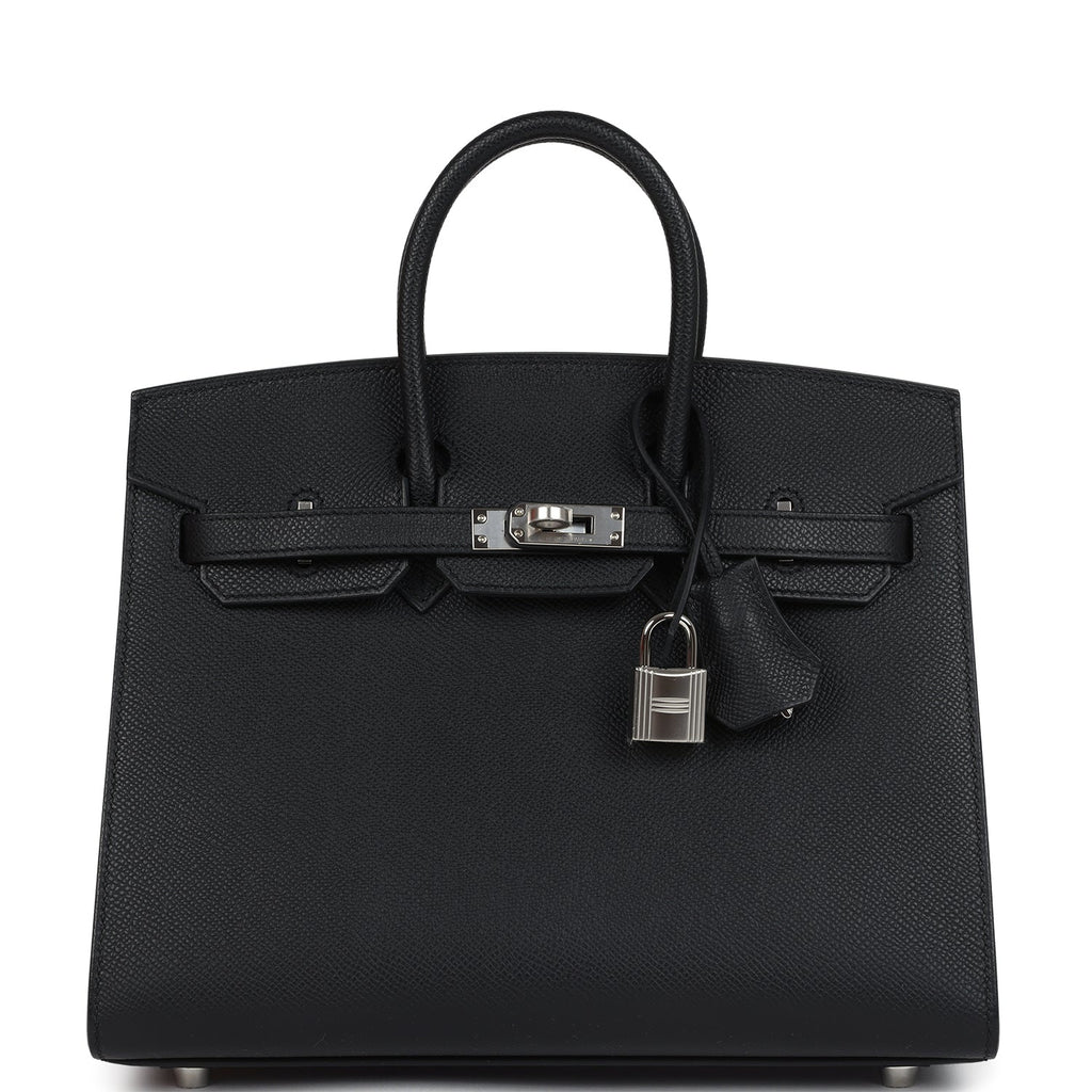 Birkins 25 Black Epsom Palladium Hardware