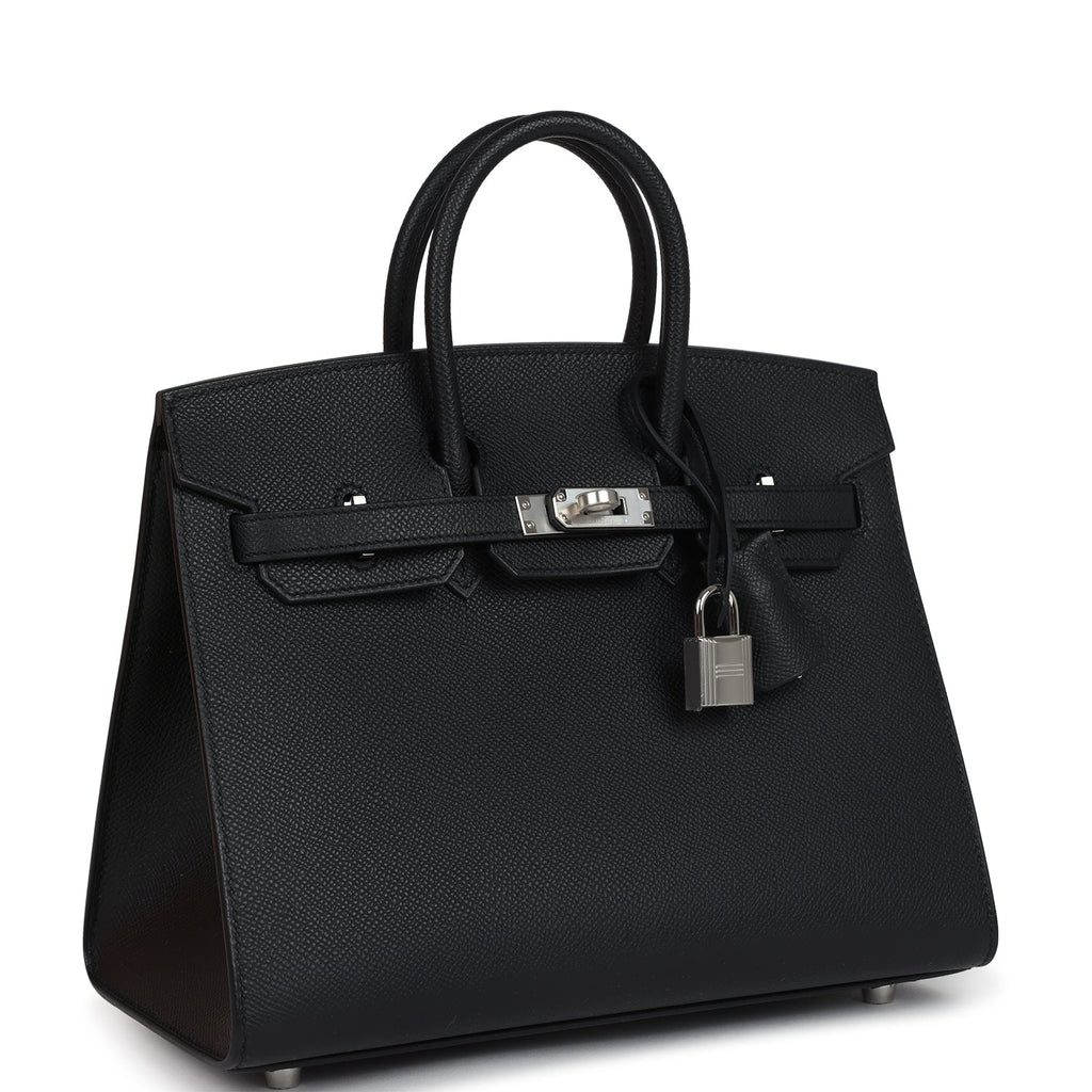 Birkins 25 Black Epsom Palladium Hardware