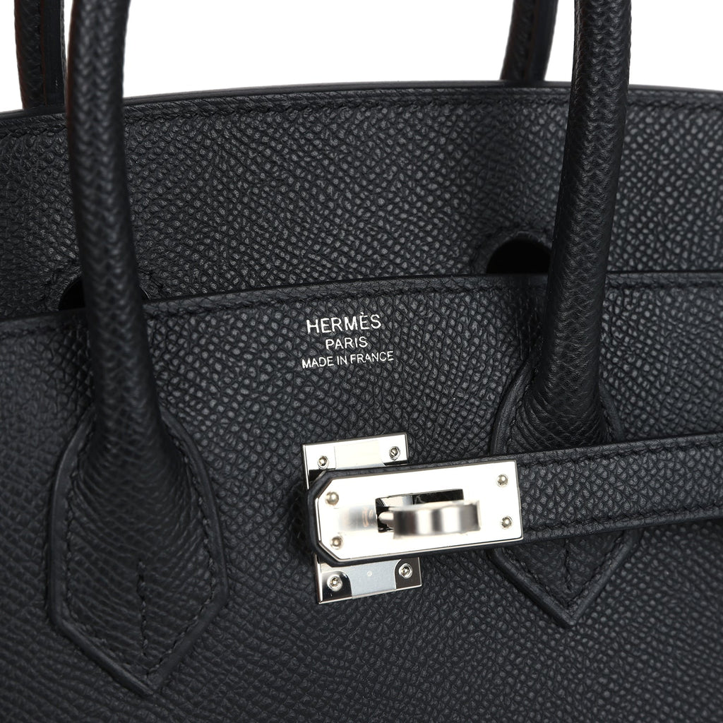 Birkins 25 Black Epsom Palladium Hardware