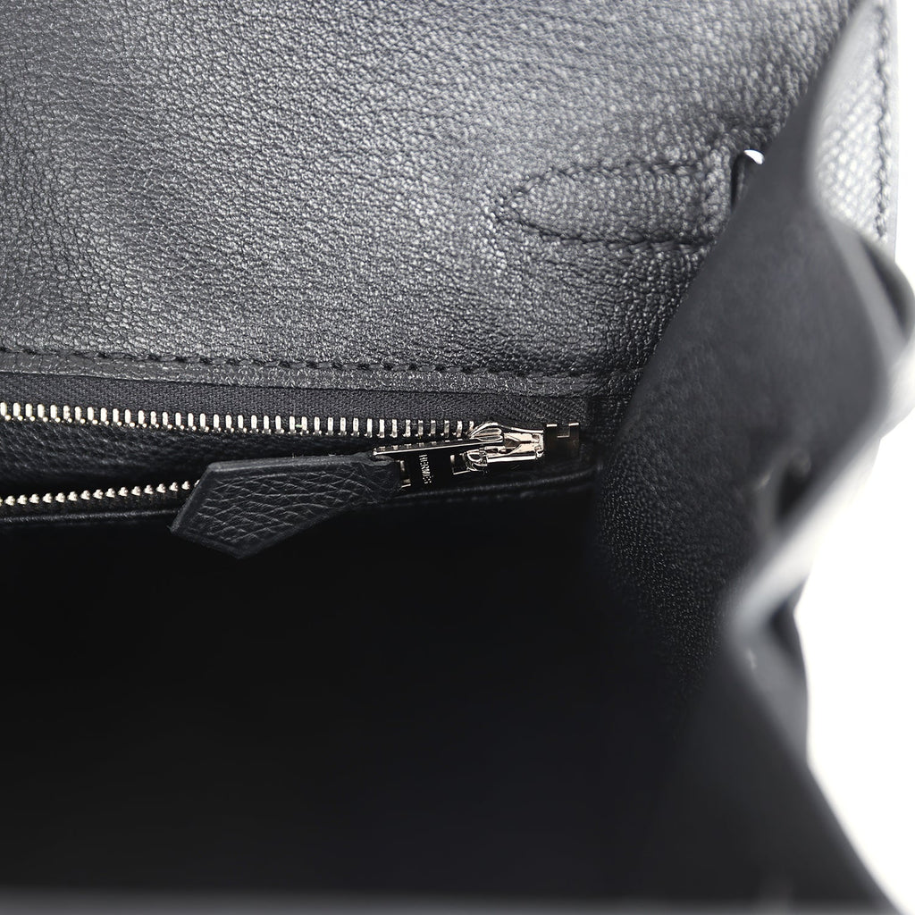 Birkins 25 Black Epsom Palladium Hardware