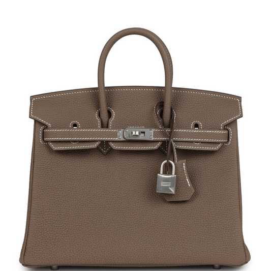 Birkins 25 Etoupe Togo Brushed Palladium Hardware