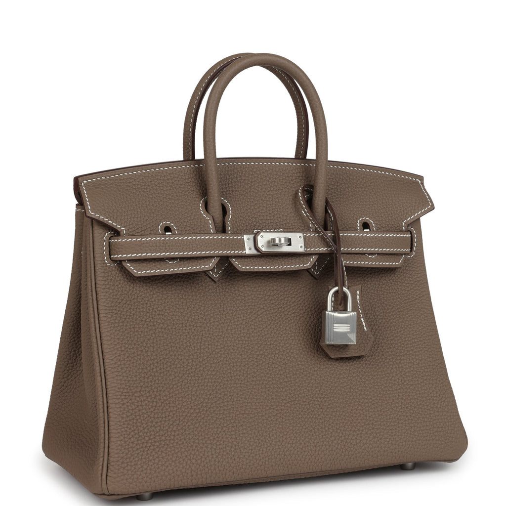 Birkins 25 Etoupe Togo Brushed Palladium Hardware