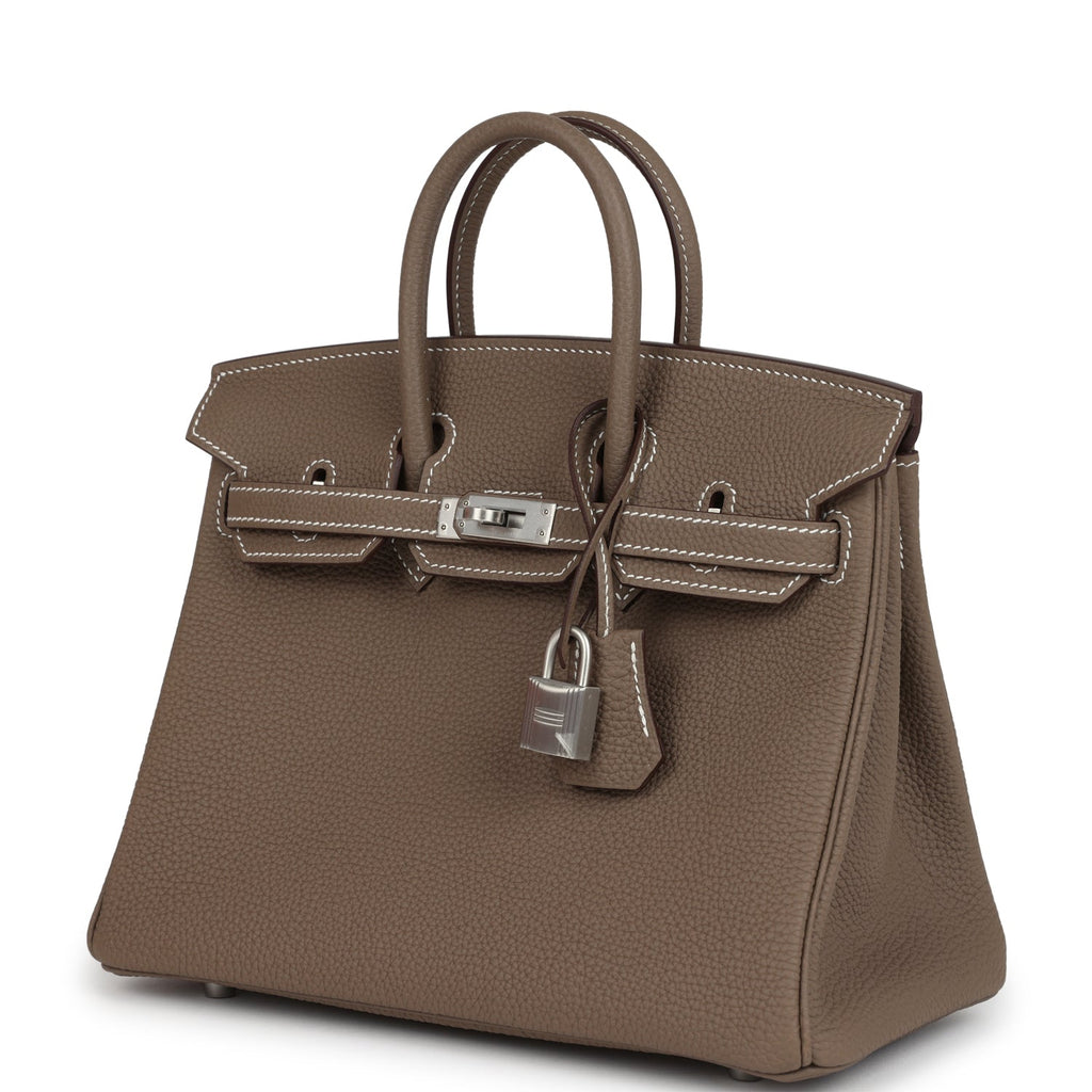 Birkins 25 Etoupe Togo Brushed Palladium Hardware