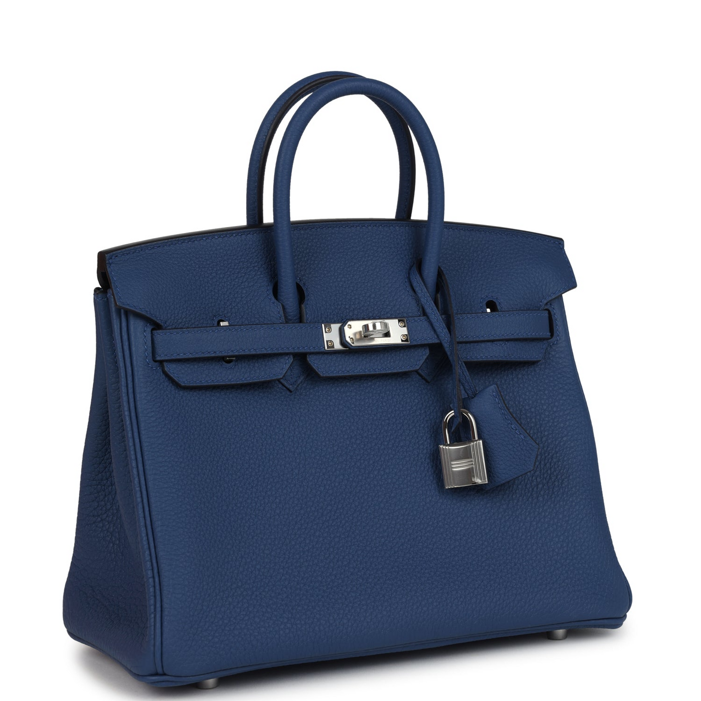 Birkins 25 Bleu Tie Togo Palladium Hardware
