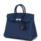 Birkins 25 Bleu Tie Togo Palladium Hardware