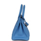 Birkin 30 Ghillies Bleu Paradise Clemence and Evercolor Palladium Hardware