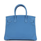 Birkin 30 Ghillies Bleu Paradise Clemence and Evercolor Palladium Hardware