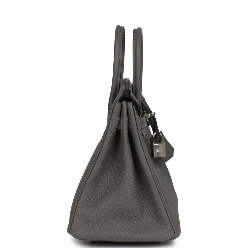 Birkins 25 Gris Meyer Togo Palladium Hardware