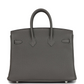 Birkins 25 Gris Meyer Togo Palladium Hardware