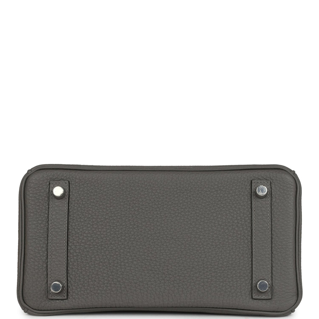 Birkins 25 Gris Meyer Togo Palladium Hardware