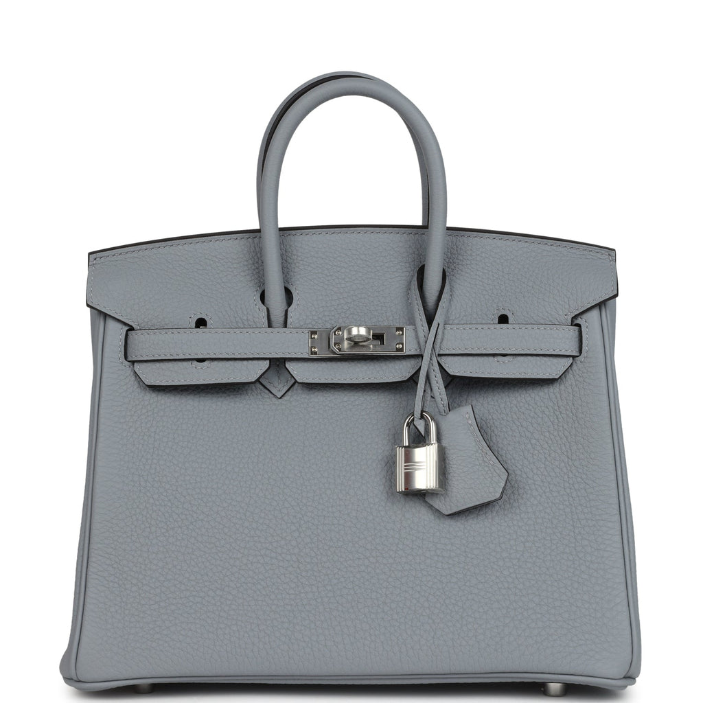 Birkins 25 Gris Pantin Togo Palladium Hardware