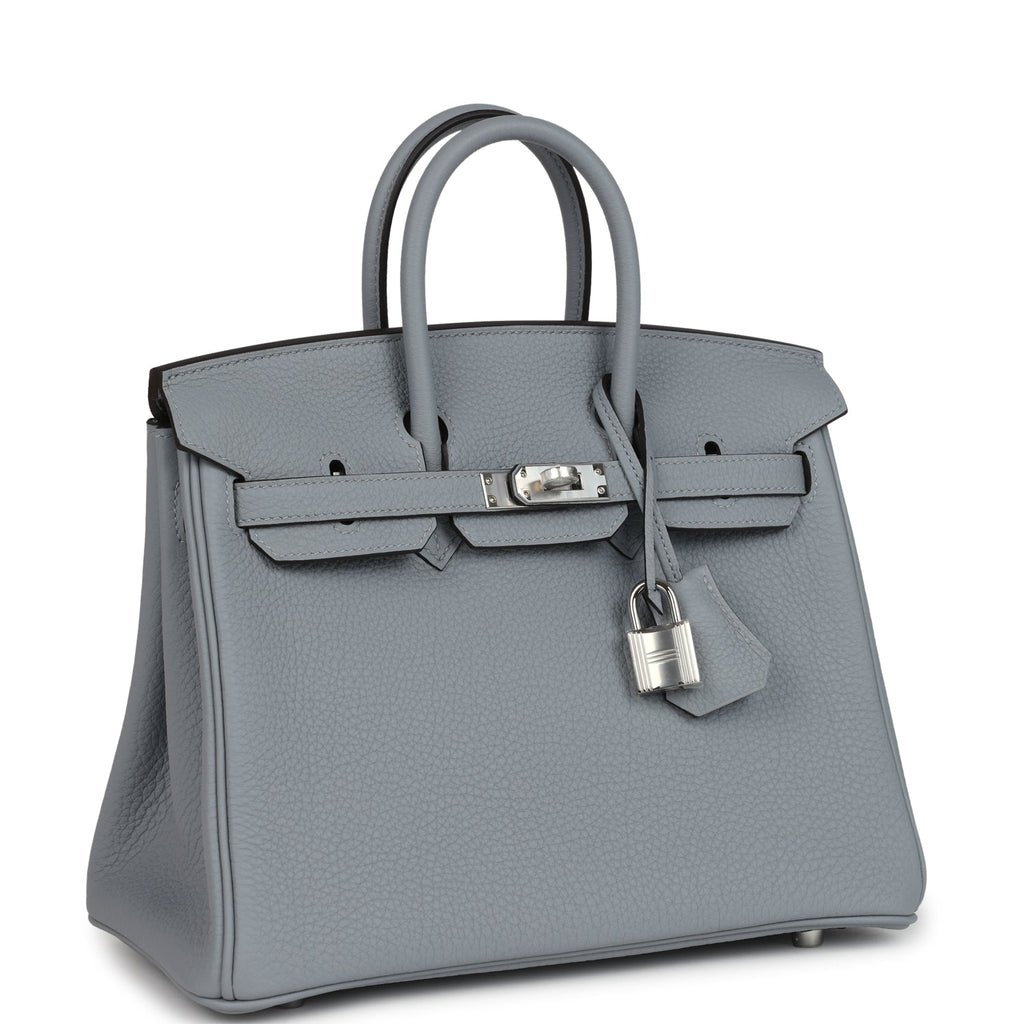 Birkins 25 Gris Pantin Togo Palladium Hardware