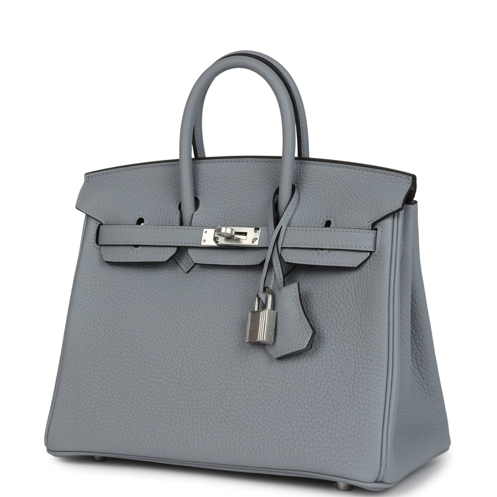 Birkins 25 Gris Pantin Togo Palladium Hardware