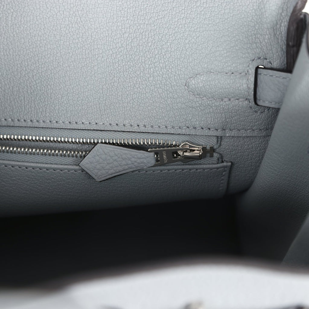 Birkins 25 Gris Pantin Togo Palladium Hardware