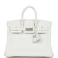 Birkin 25 New White Swift Palladium Hardware