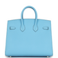 Birkins 25 Celeste Epsom Palladium Hardware