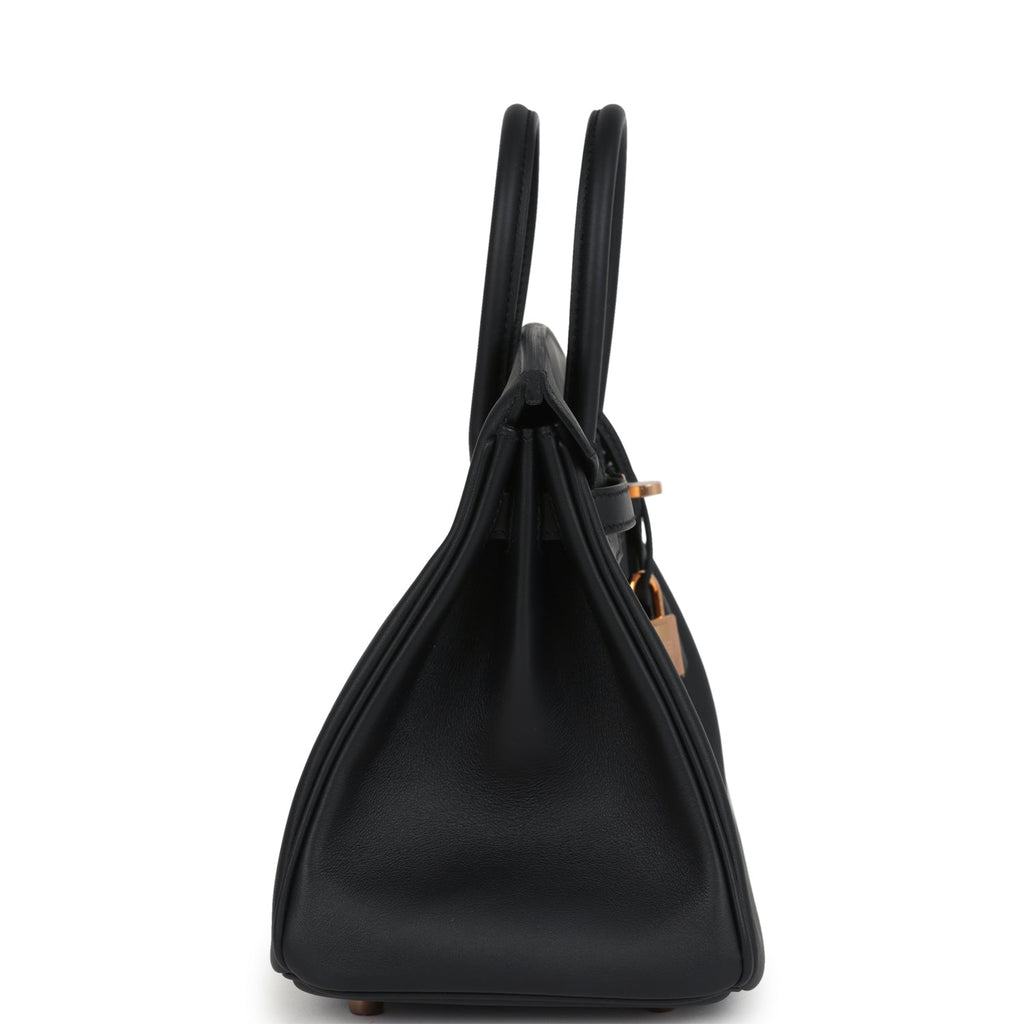Birkins 25 Black Swift Rose Gold Hardware