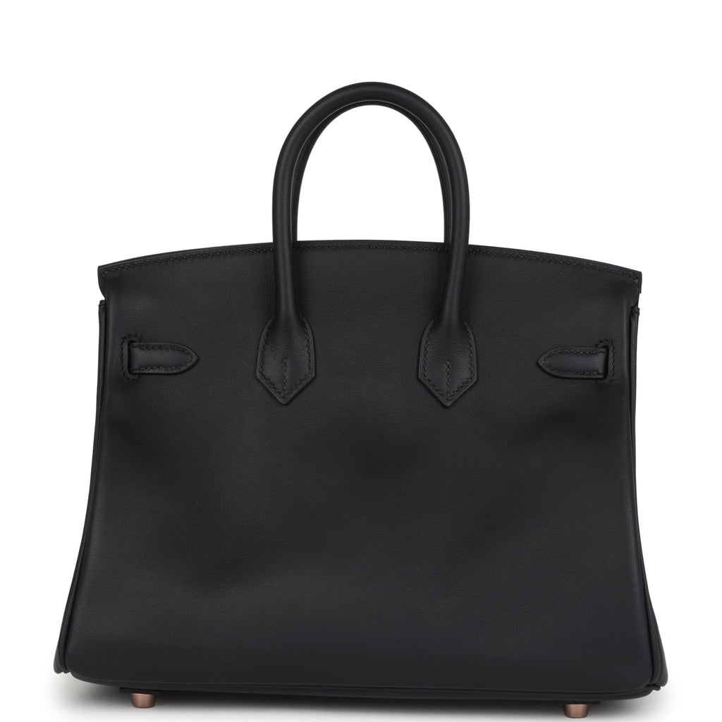 Birkins 25 Black Swift Rose Gold Hardware