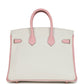 Hermès Special Order (HSS) Birkin 25 White and Rose Sakura Clemence Rose Gold Hardware