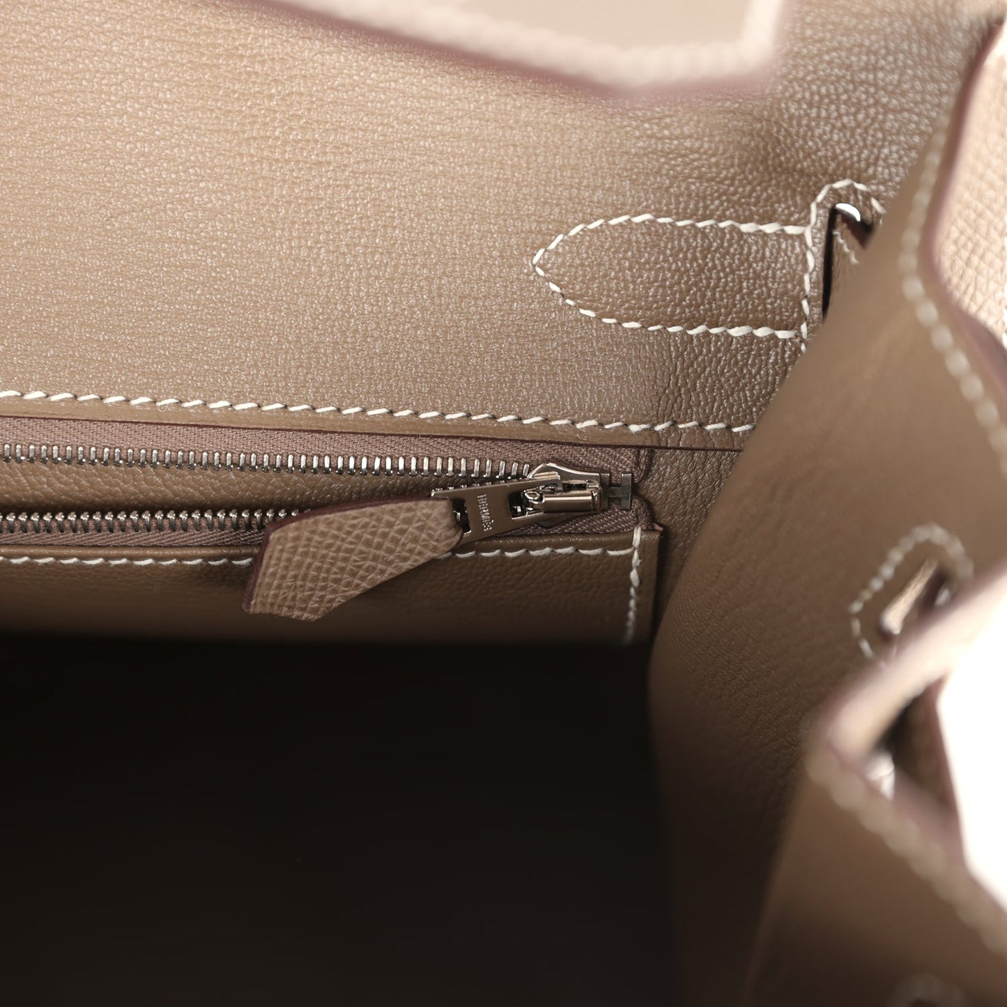 Birkin Sellier 30 Etoupe Epsom Palladium Hardware