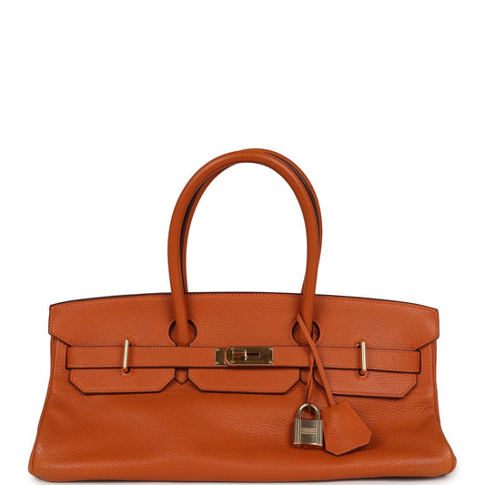 Vintage Shoulder Birkin 42 JPG Orange Clemence Gold Hardware