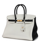 Hermès Special Order (HSS) Birkin White and Black Clemence Brushed Gold Hardware