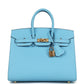 Birkin Sellier 25 Celeste Epsom Gold Hardware
