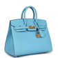 Birkins 25 Celeste Epsom Gold Hardware