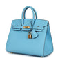 Birkin Sellier 25 Celeste Epsom Gold Hardware