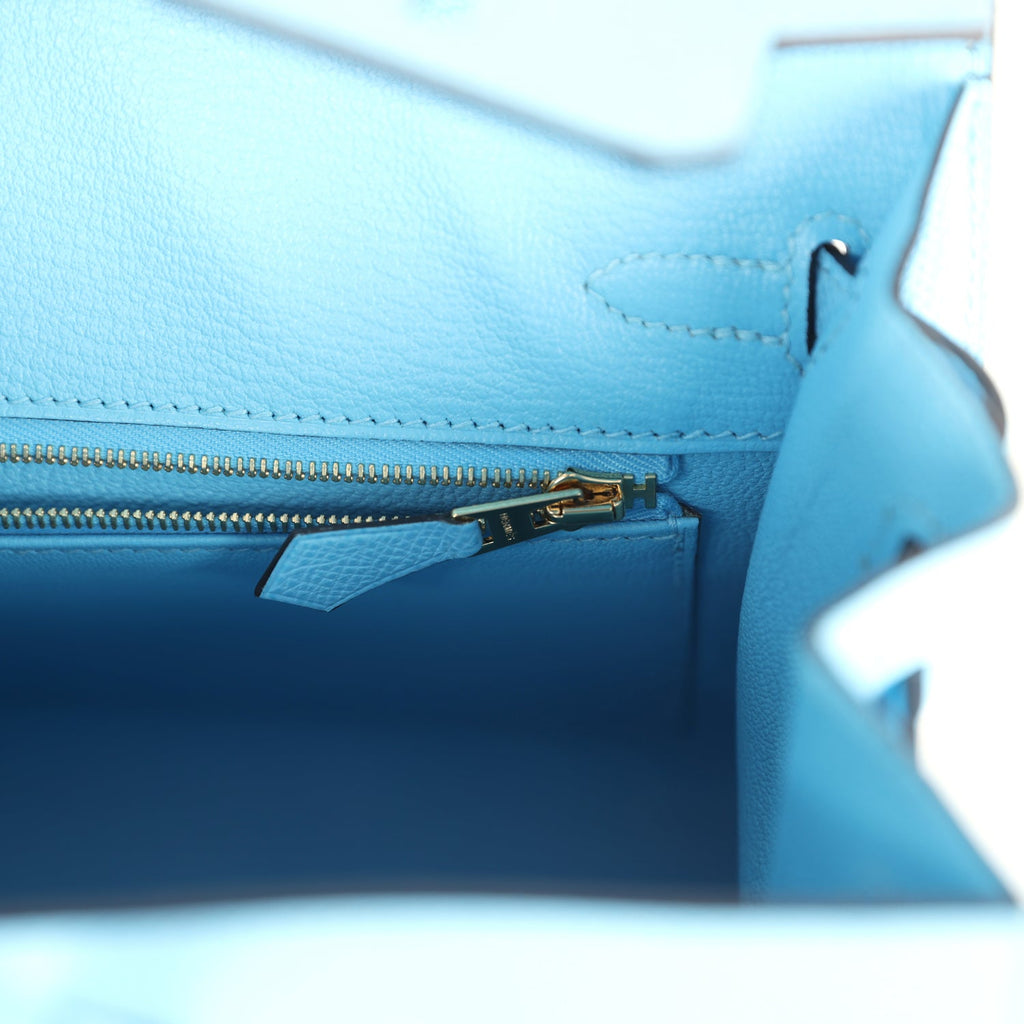 Birkins 25 Celeste Epsom Gold Hardware