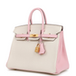 Hermès Special Order (HSS) Birkin 25 Nata and Rose Sakura Chevre Mysore Brushed Gold Hardware