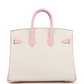 Hermès Special Order (HSS) Birkin 25 Nata and Rose Sakura Chevre Mysore Brushed Gold Hardware
