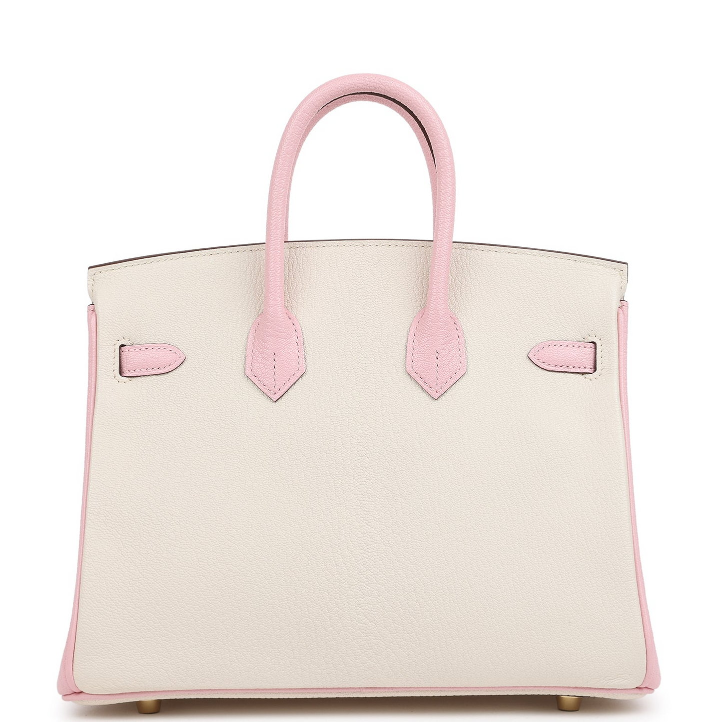 Hermès Special Order (HSS) Birkin 25 Nata and Rose Sakura Chevre Mysore Brushed Gold Hardware