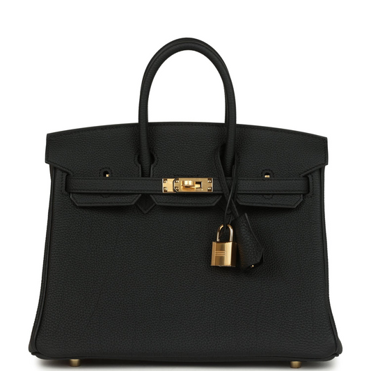 Birkins 25 Black Togo Gold Hardware