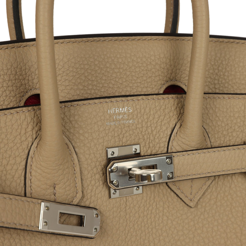 Birkin 25 Trench Verso Togo Palladium Hardware