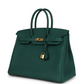 Birkin 35 Malachite Togo Gold Hardware