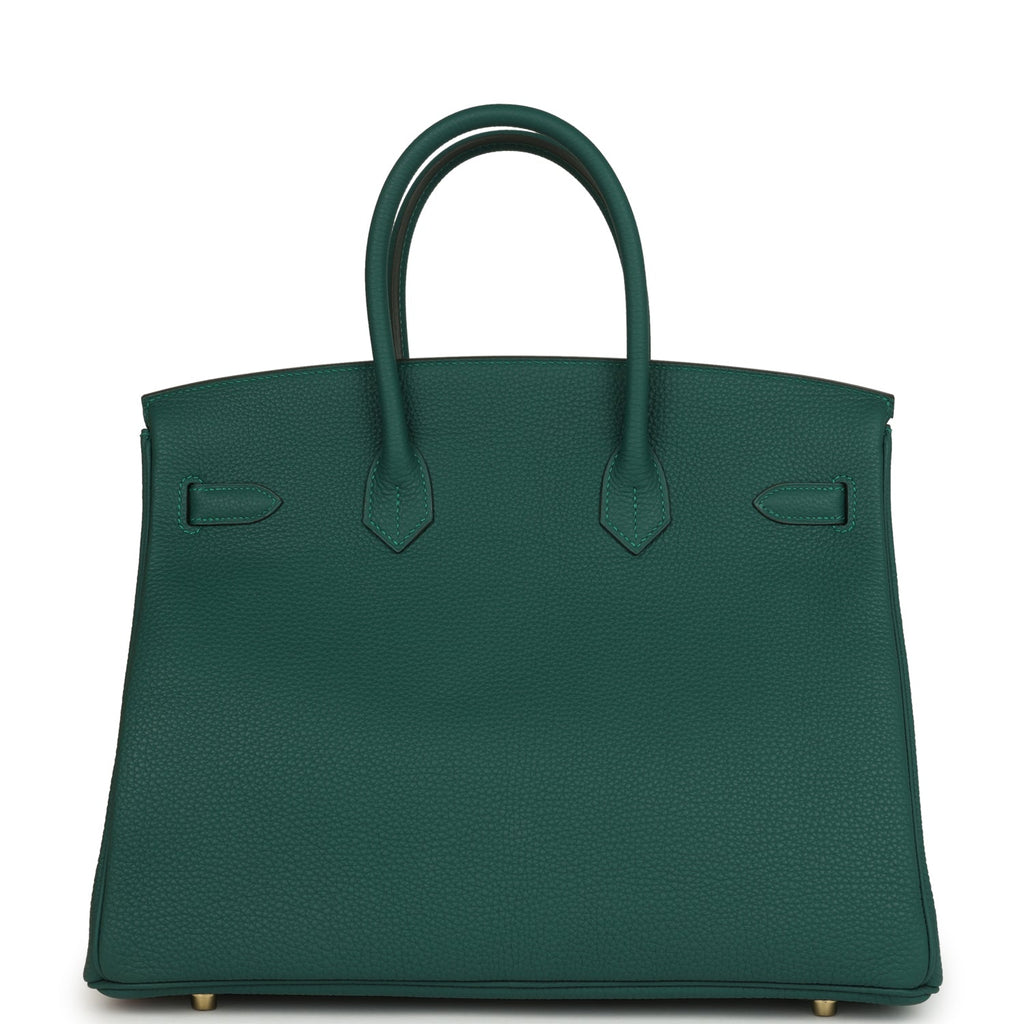 Birkin 35 Malachite Togo Gold Hardware