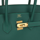 Birkin 35 Malachite Togo Gold Hardware