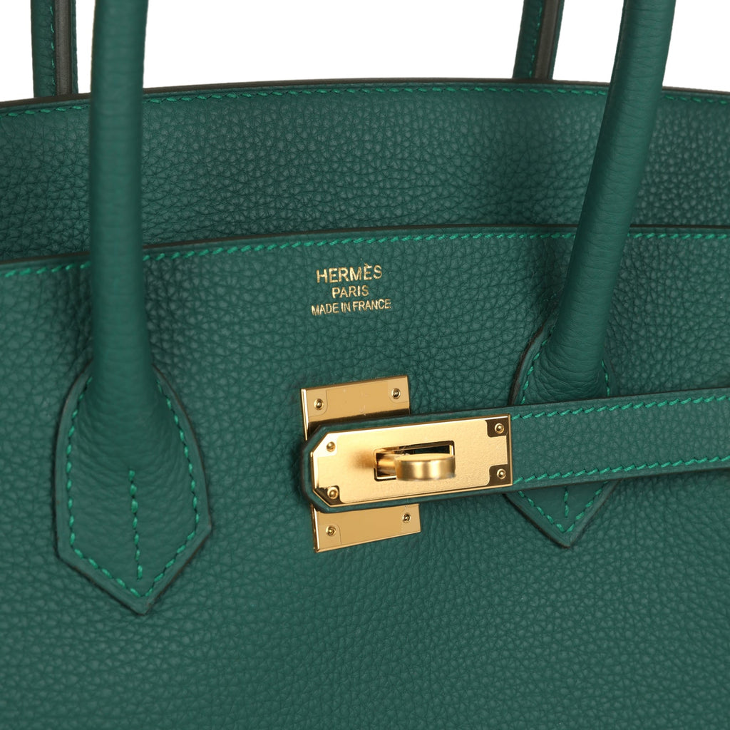 Birkin 35 Malachite Togo Gold Hardware